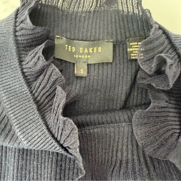 Ted Baker Dvana Frilled Trim Ribbed Sweater - Picture 6 of 7